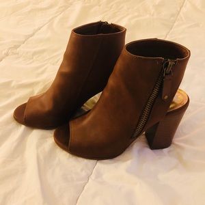 Peep toe ankle bootie